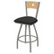 Holland Bar Stool Co 30" Swivel Counter Stool, Nickel Finish, Nat Back, Canter Iron Seat X830 - alternate 1